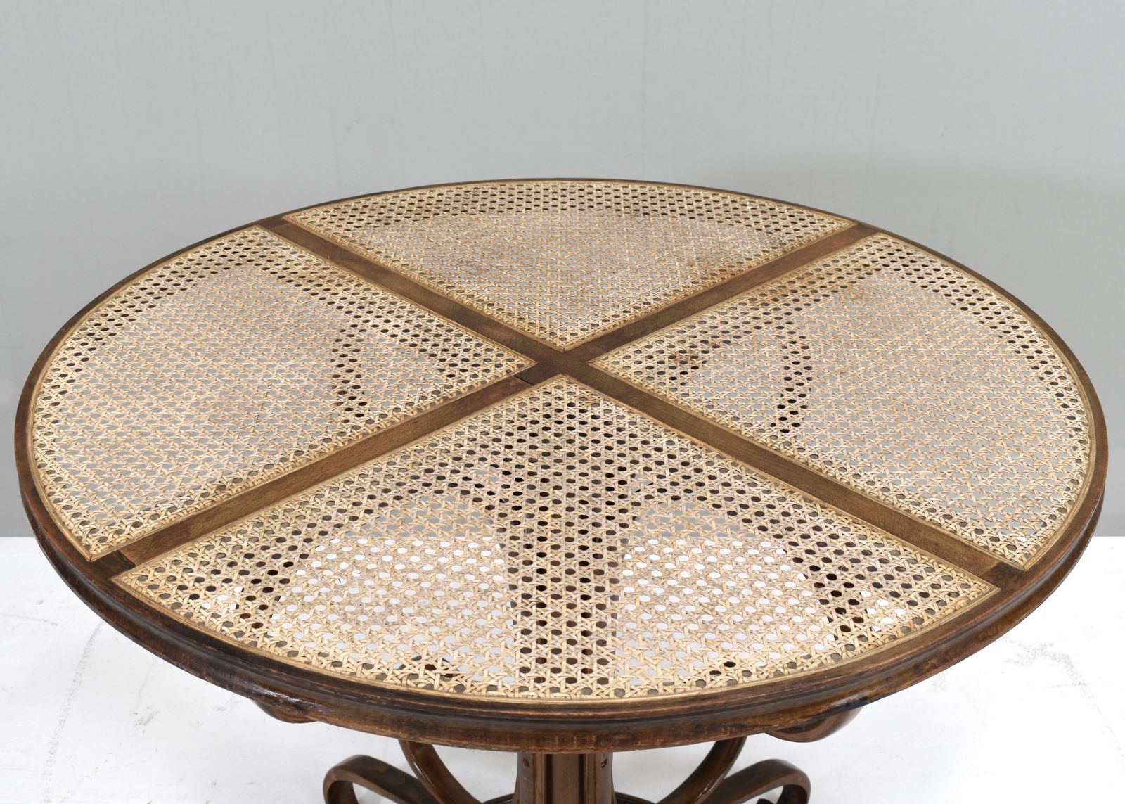 Early Michael Thonet Bistro Dining Table In Bentwood And Cane   Austria photo 2396.0