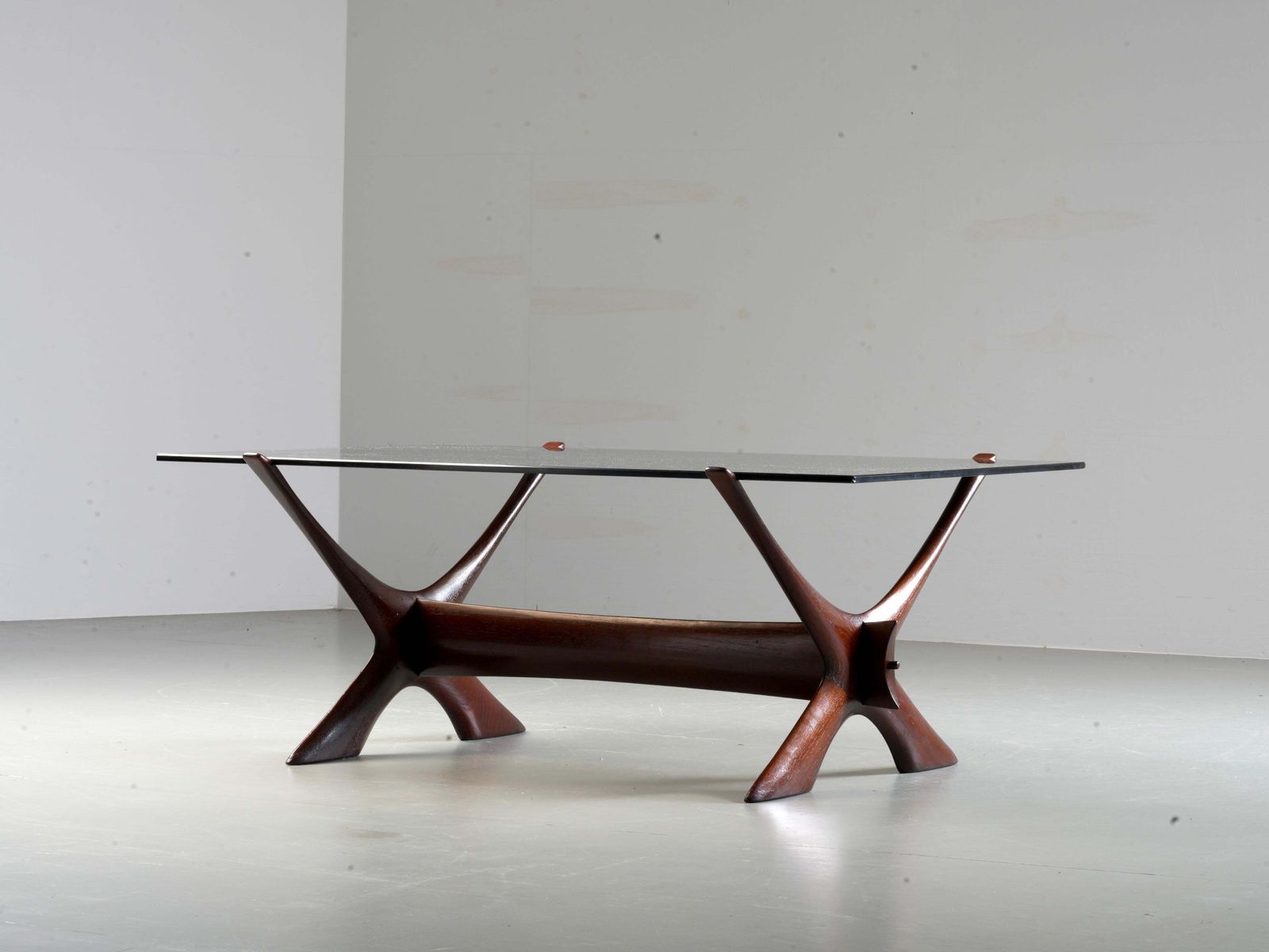 'Condor' Coffee Table By Fredrik Schriever Abeln For Orbro Glass, Sweden, 1960's photo vintage