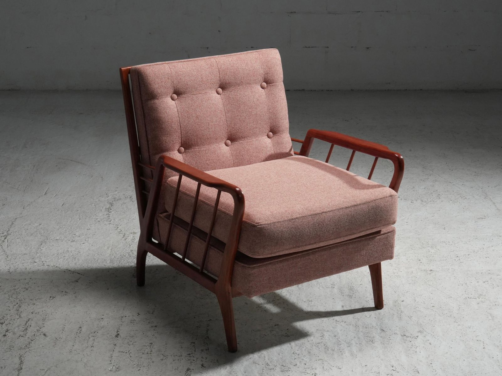 Rino Levi Lounge Chair In Peroba Wood And Fabric, Brazil, 1950's photo furniture