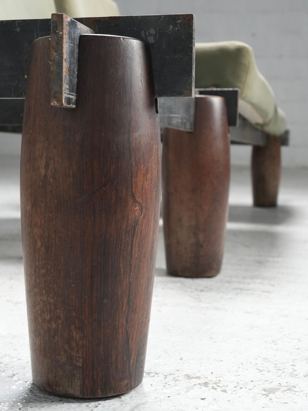 Modular Sofa By Jorge Zalszupin In Hardwood, Steel And Fabric, Brazil, 1960's photo vinterior