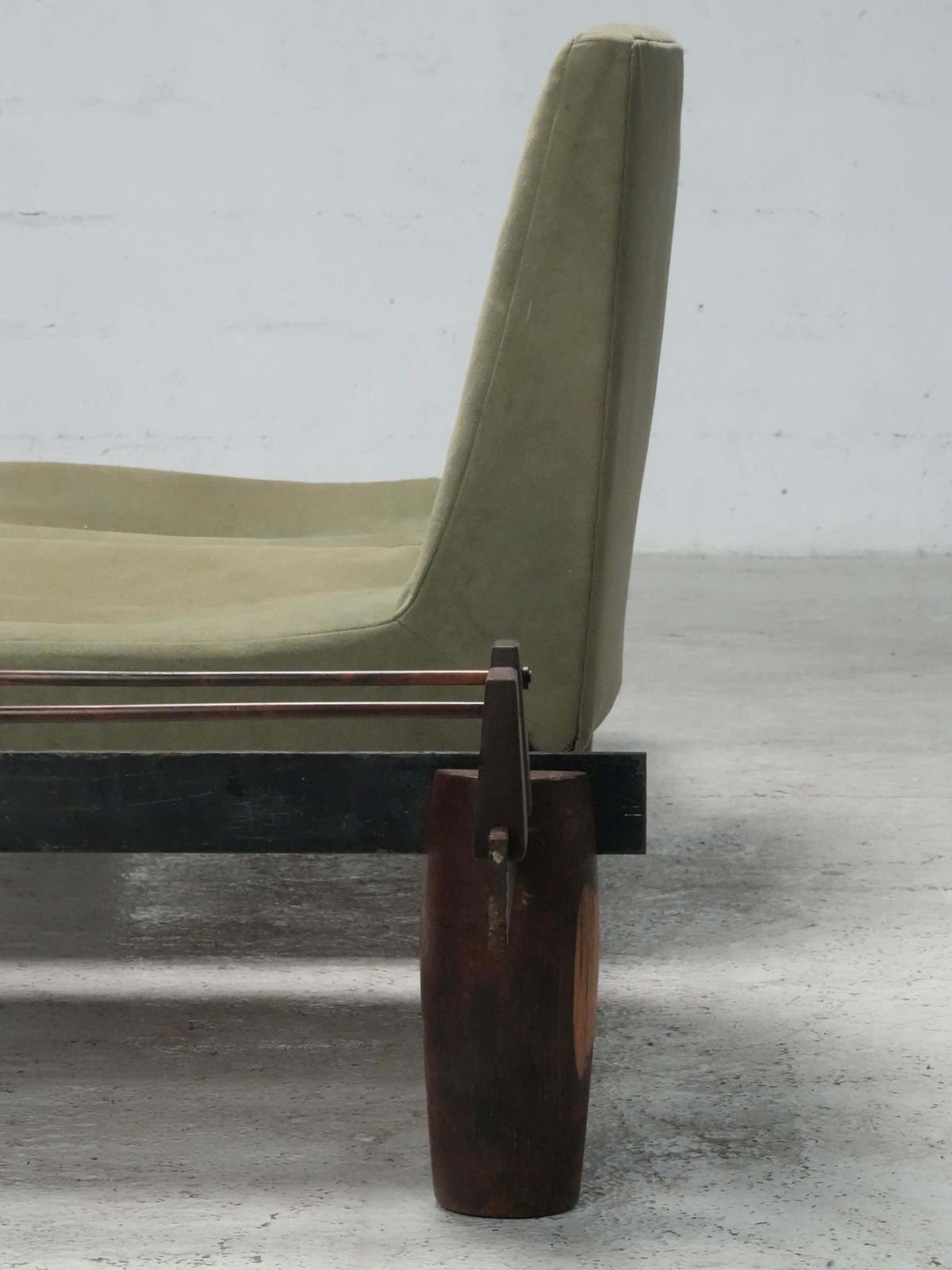 Modular Sofa By Jorge Zalszupin In Hardwood, Steel And Fabric, Brazil, 1960's photo buy