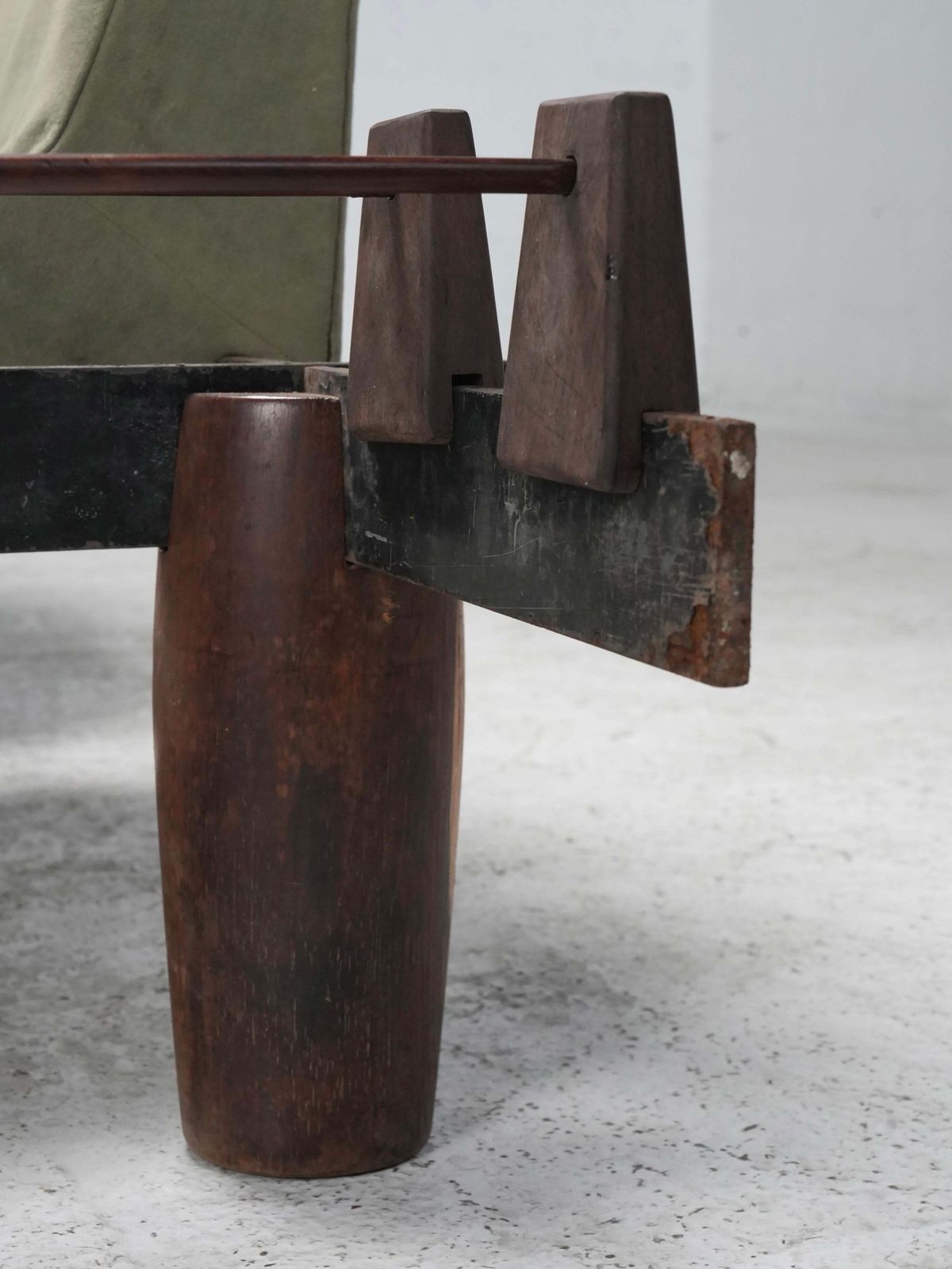Modular Sofa By Jorge Zalszupin In Hardwood, Steel And Fabric, Brazil, 1960's photo vintage