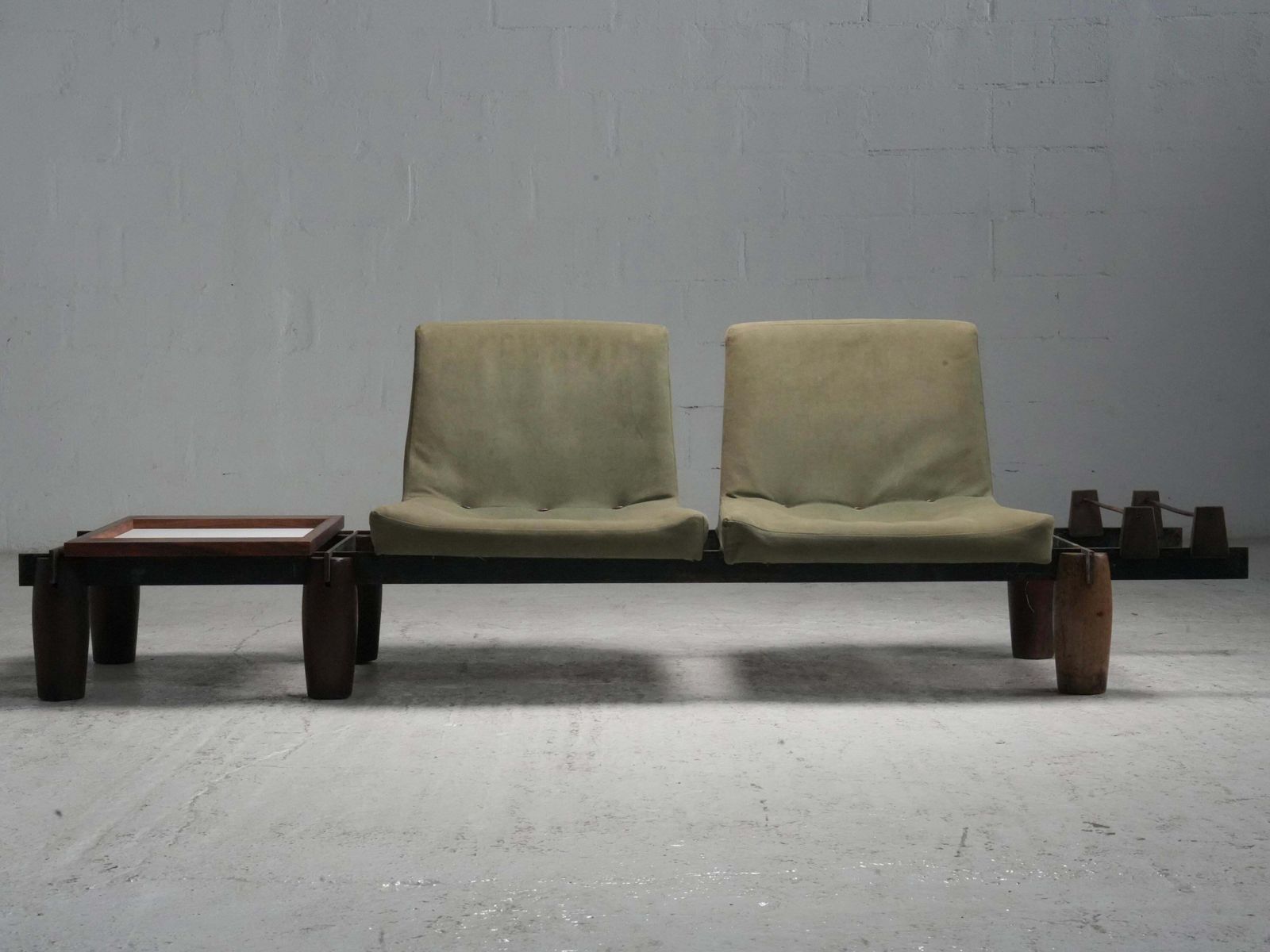 photo furniture Modular Sofa By Jorge Zalszupin In Hardwood, Steel And Fabric, Brazil, 1960's
