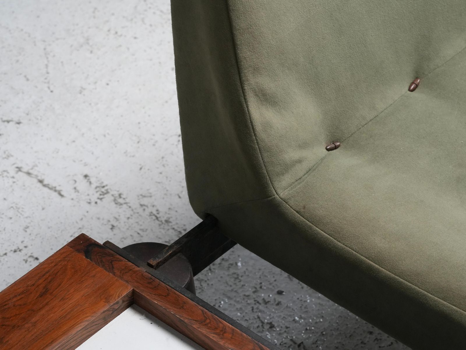 Furniture Modular Sofa By Jorge Zalszupin In Hardwood, Steel And Fabric, Brazil, 1960's photo