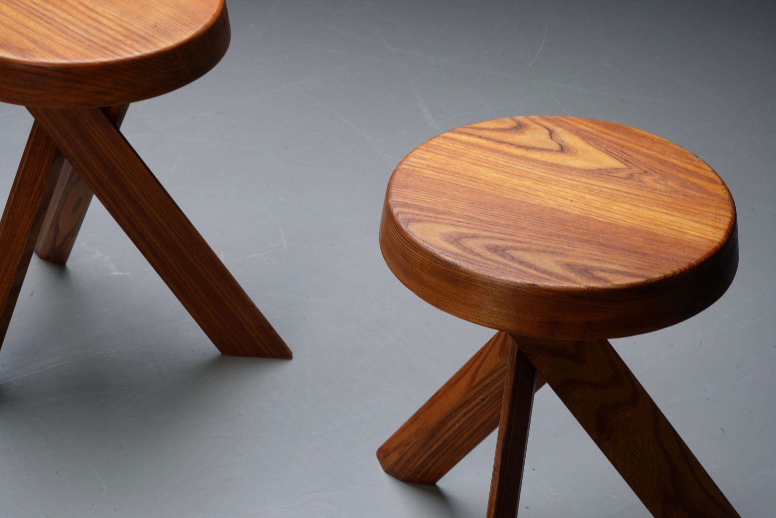 Stool S13a Old Version By Pierre Chapo In Elm, France, 1970's photo vintage
