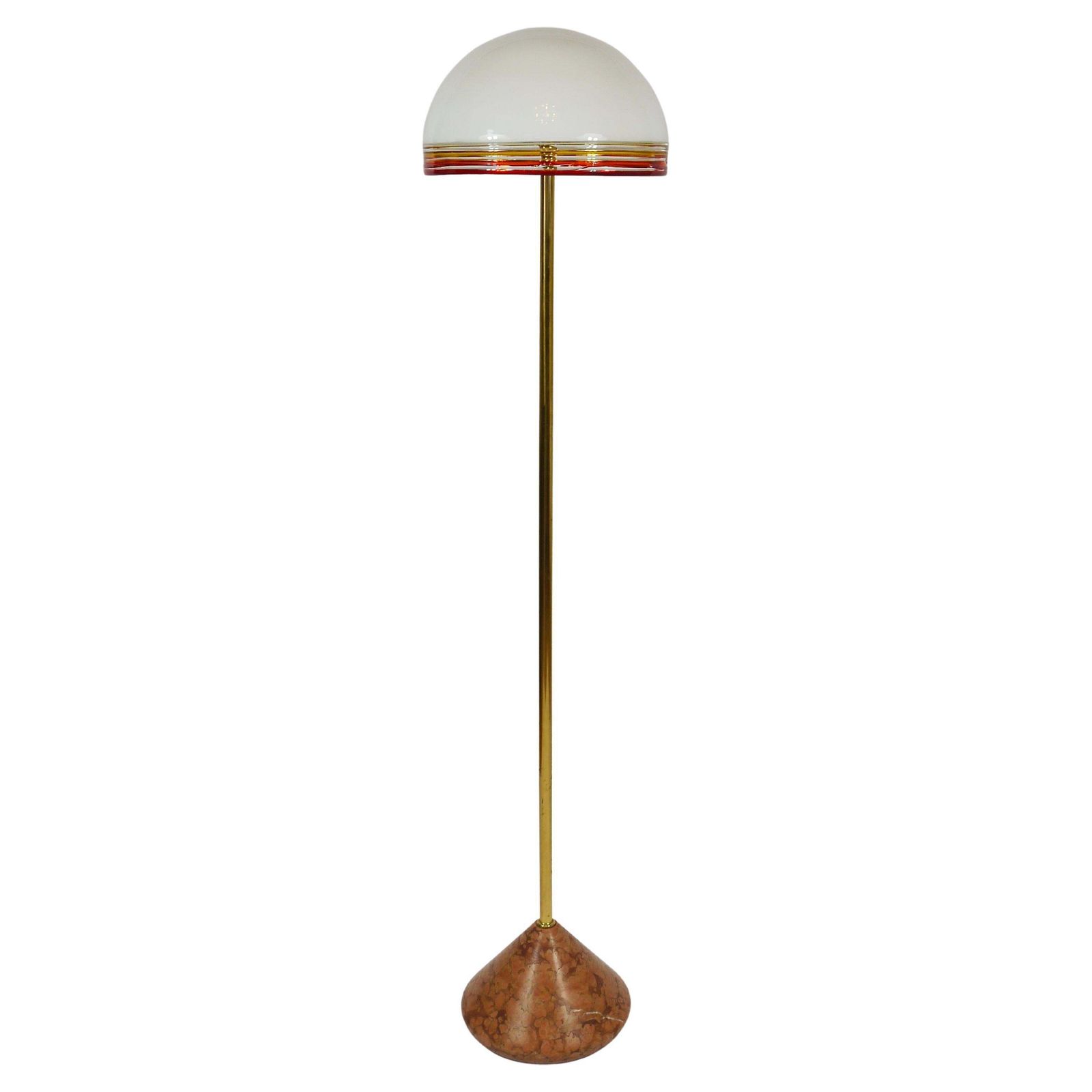Roberto Pamio Febo Floor Lamp In Marble, Brass & Murano Glass By Leucos Italy