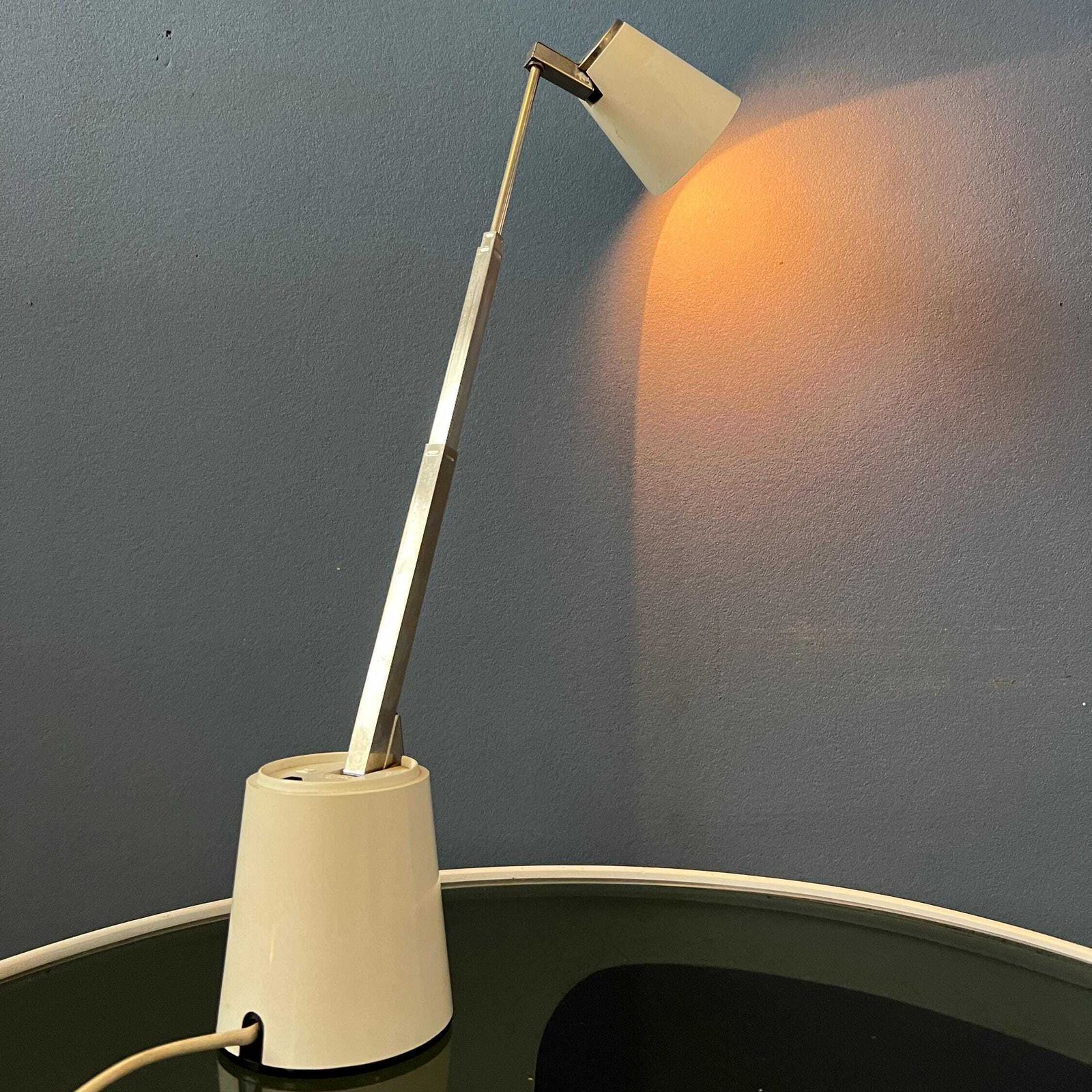 Vintage Beige Telescopische Bureaulamp Van Eichhoff