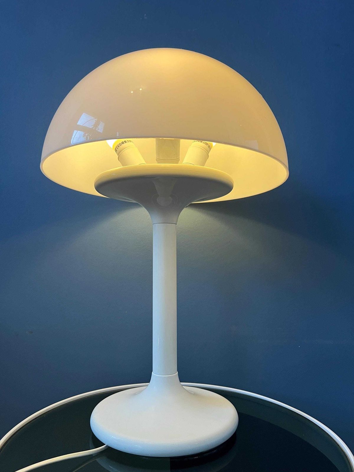Vintage Witte Dijkstra Space Age Paddenstoellamp photo furniture