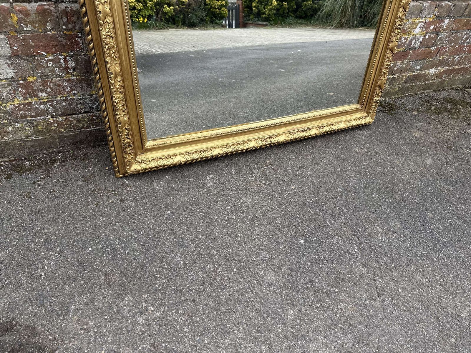 A Fabulous Large Antique 19th C Gilt Mirror. photo vintage