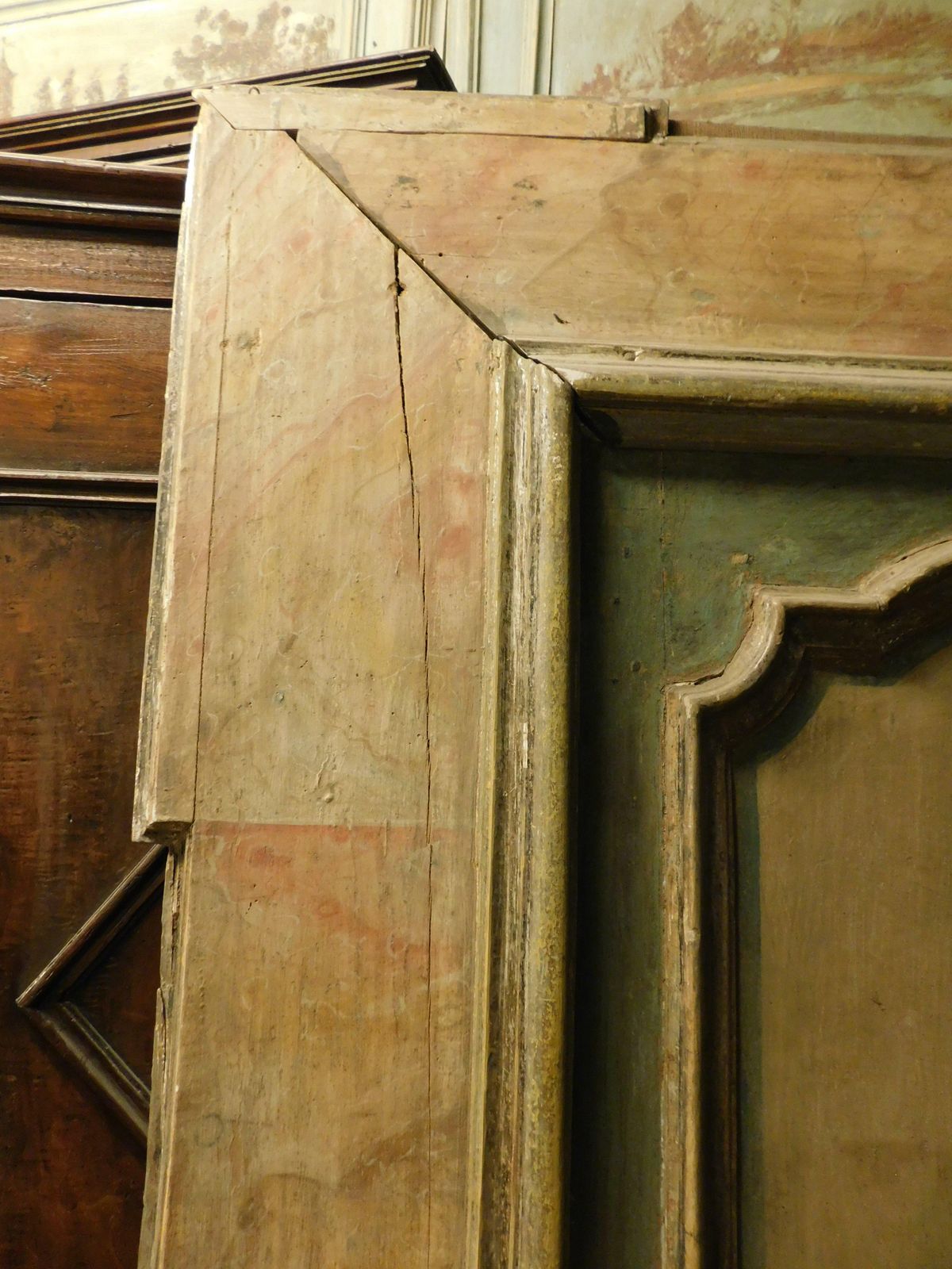 Single Leaf Door In Lacquered Wood Complete With Frame With Fake Marble, Italy photo buy