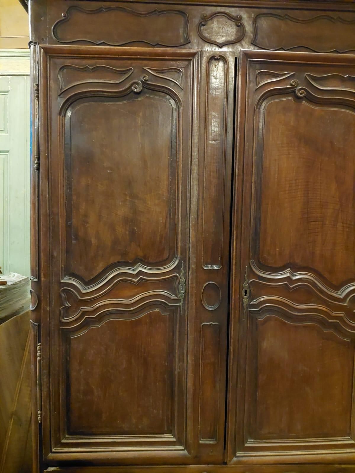 Carved Walnut Wardrobe With Two Doors And A Drawer, France photo buy