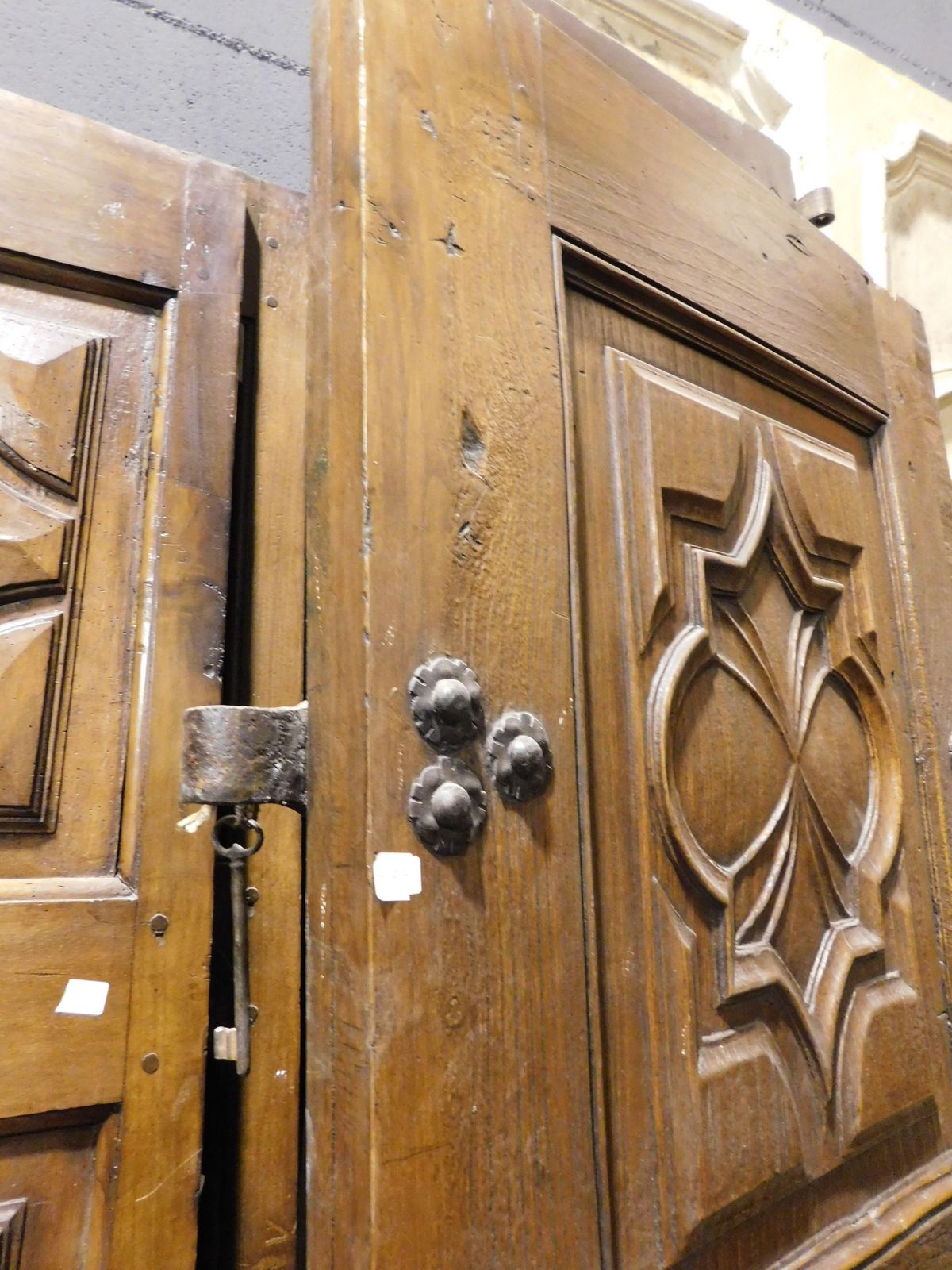 Entrance Door, Single Leaf Main Door, In Highly Carved Walnut, Italy photo buy