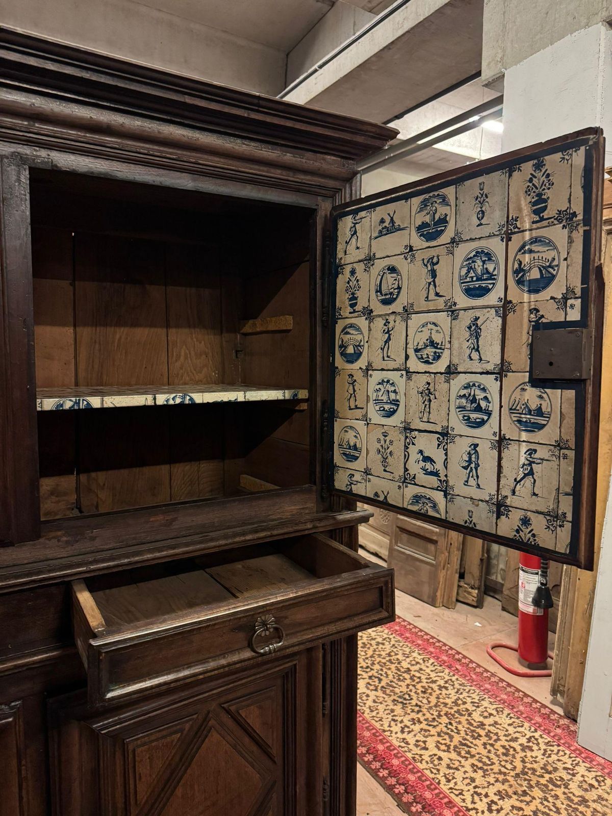 Double Body Cabinet With Four Carved Doors And Drawers, Italy photo Furniture