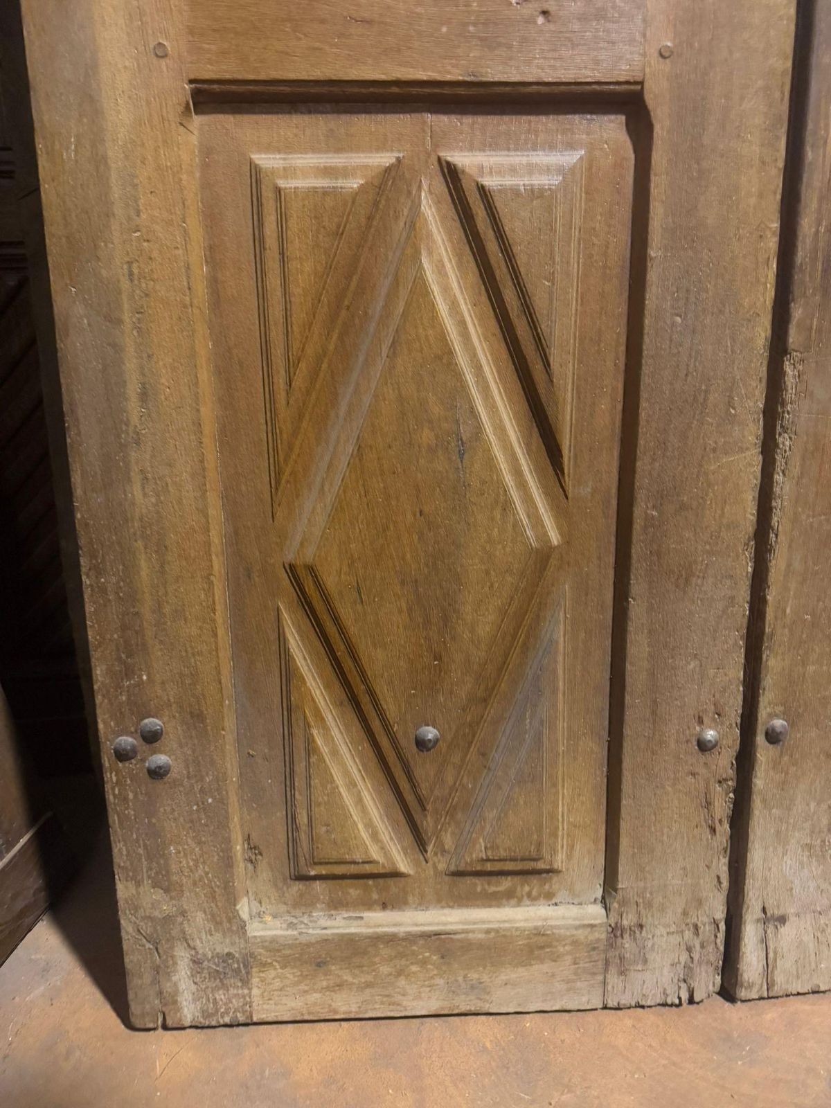 Entrance Door In Walnut, With Two Doors And Carved Panels, Italy photo furniture
