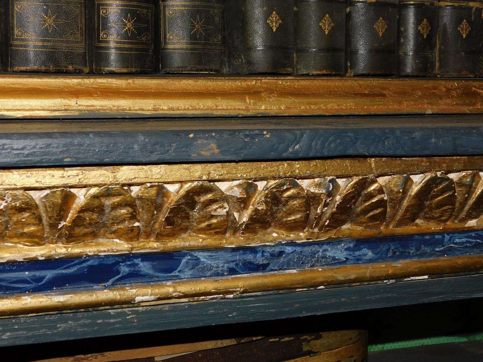 Furniture Set Of 3 Painted Wooden Bookcases Decorated With Fake Marble On Glass, Italy photo
