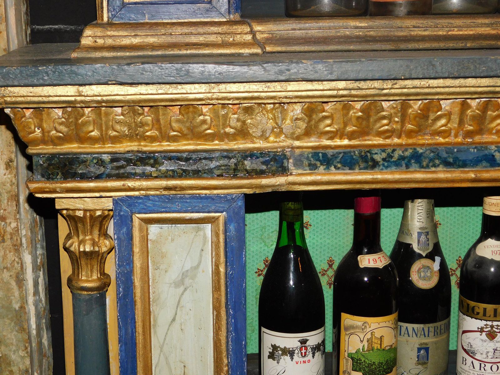32637.0 Set Of 3 Painted Wooden Bookcases Decorated With Fake Marble On Glass, Italy photo