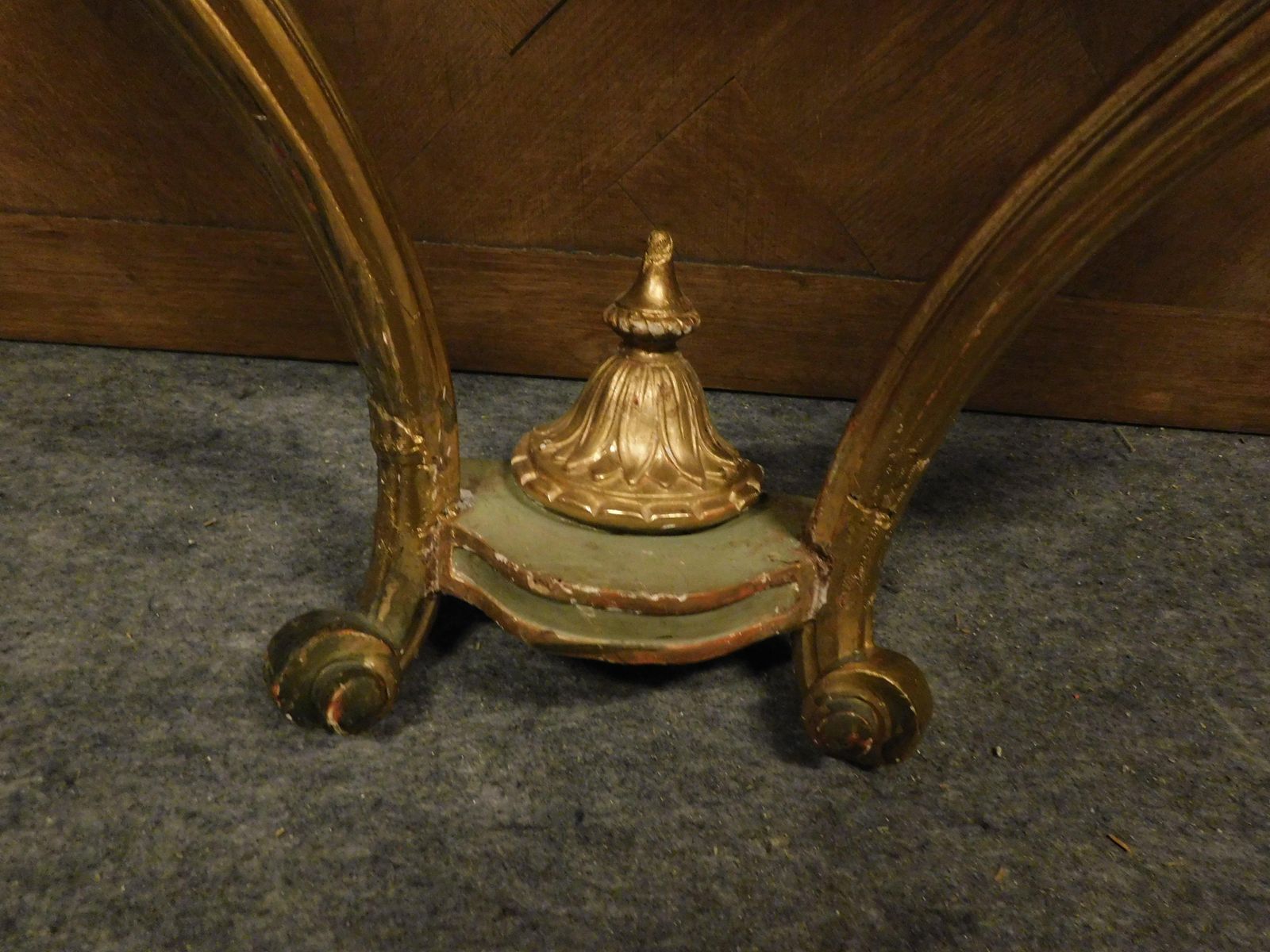 photo for sale Console Table Carved In A Drop Shape In Lacquered And Gilded Wood, Italy