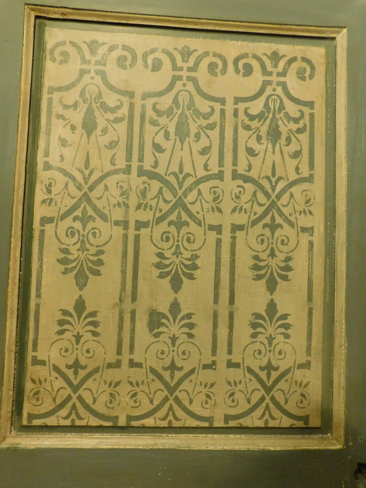 photo furniture Lacquered And Painted Green Wooden Door With Texture, Italy