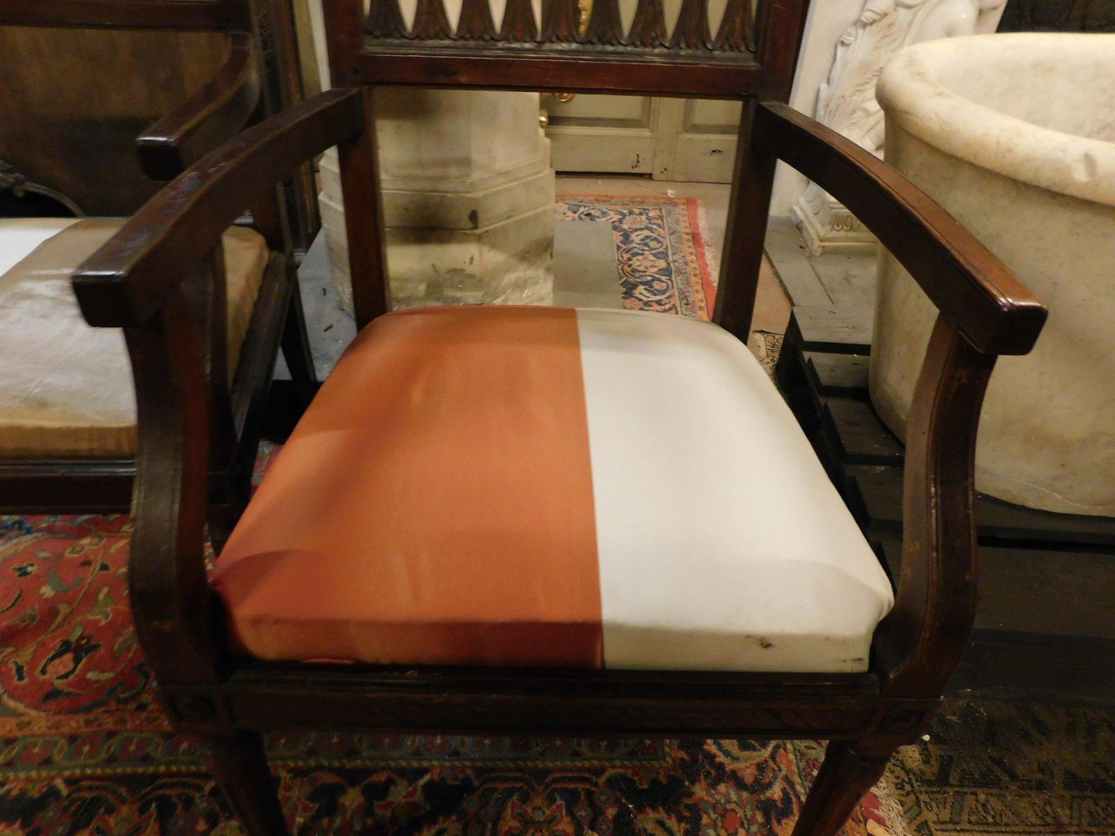 Set Of 2 Walnut Wood Armchairs, Italy photo vintage