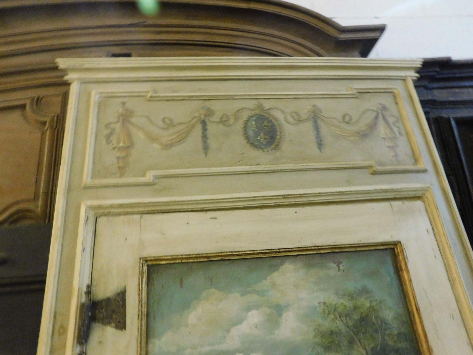 N.2 Richly Painted Solid Wood Doors With High Frame, Italy photo vinterior
