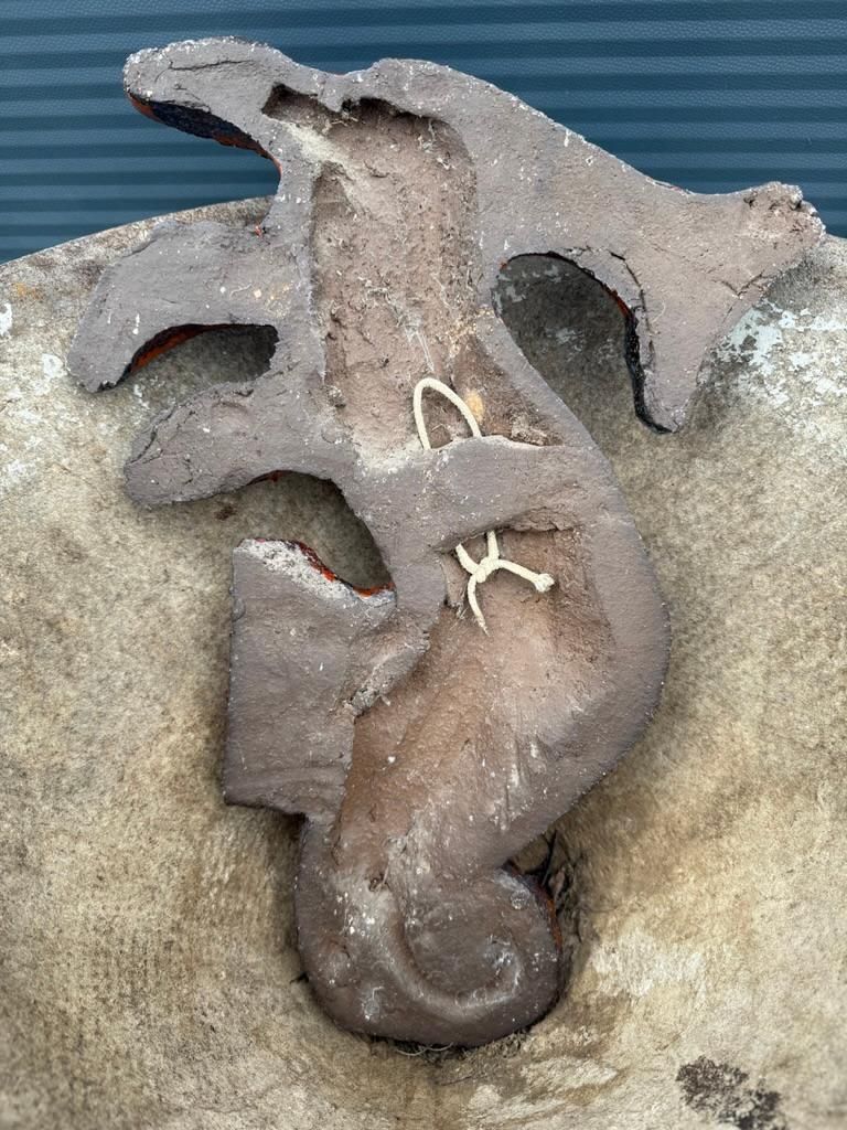 photo vintage Brutalist Big Seahorse Ceramic Wall Decoration  Piet Lemahieu, Belgium    1960