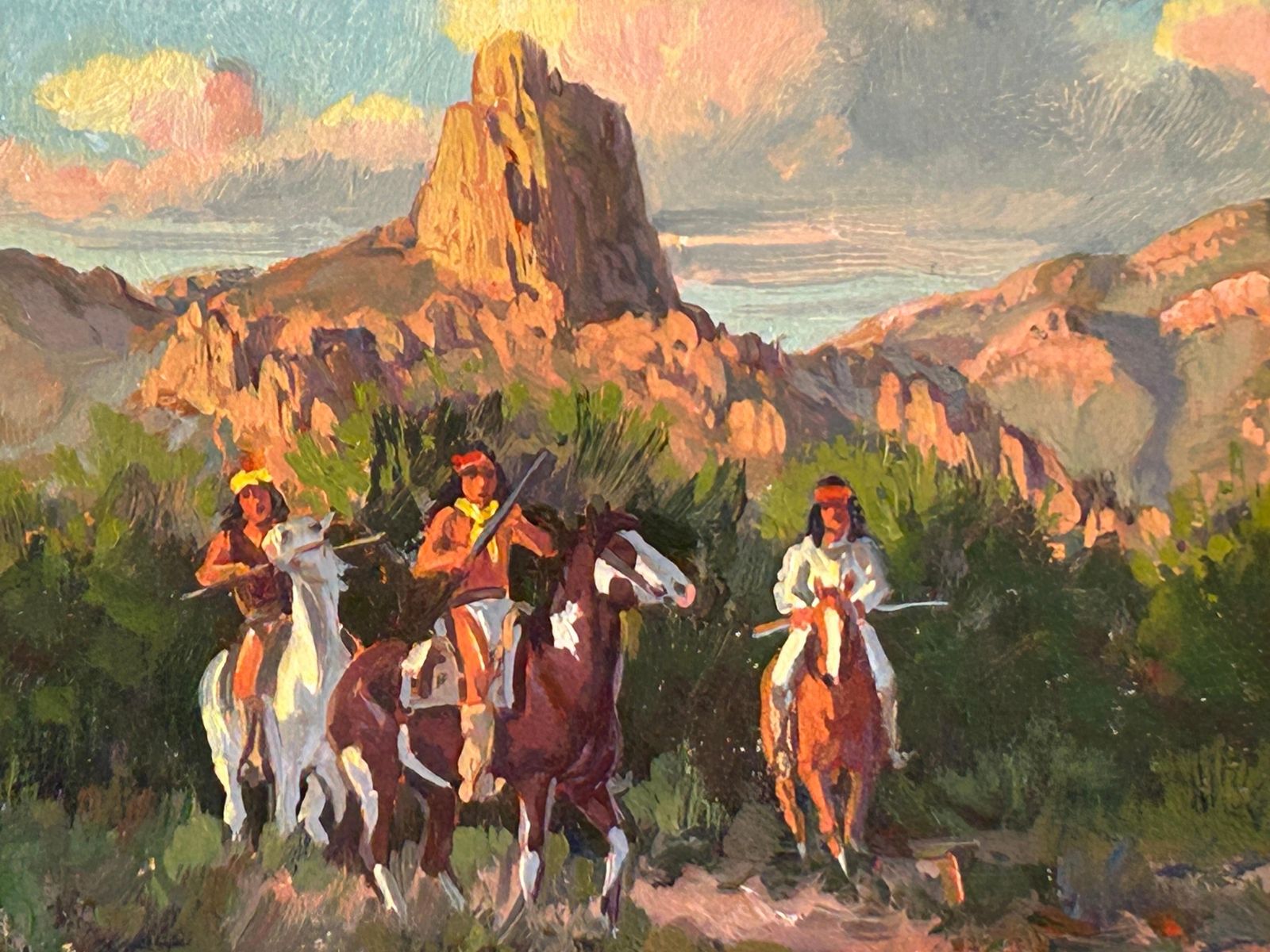Art Western Art Original Oil Painting "Below Miner's Needle" By Ron Stewart USA photo