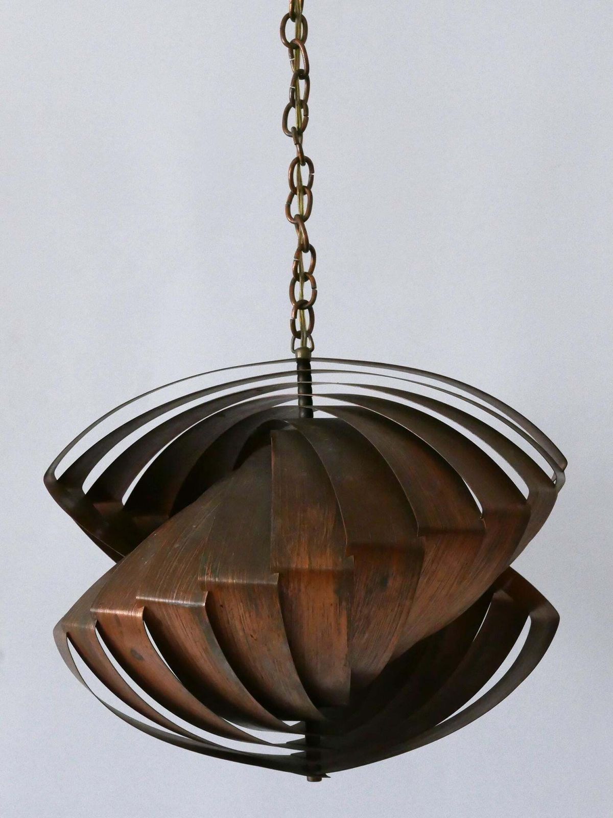 7300.0 Unique Copper Pendant Lamp 'Konkylie' By Louis Weisdorf For Lyfa Denmark 1960s photo