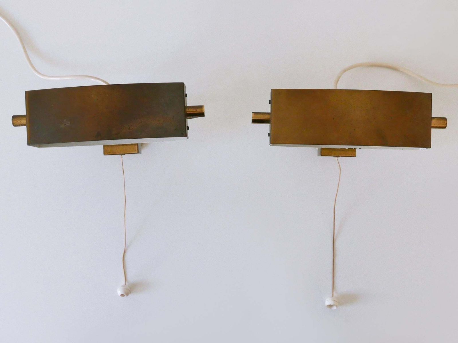 Set Of Two Elegant Mid Century Bed Clamp Sconces By Paul Neuhaus Germany 1950s photo Lighting
