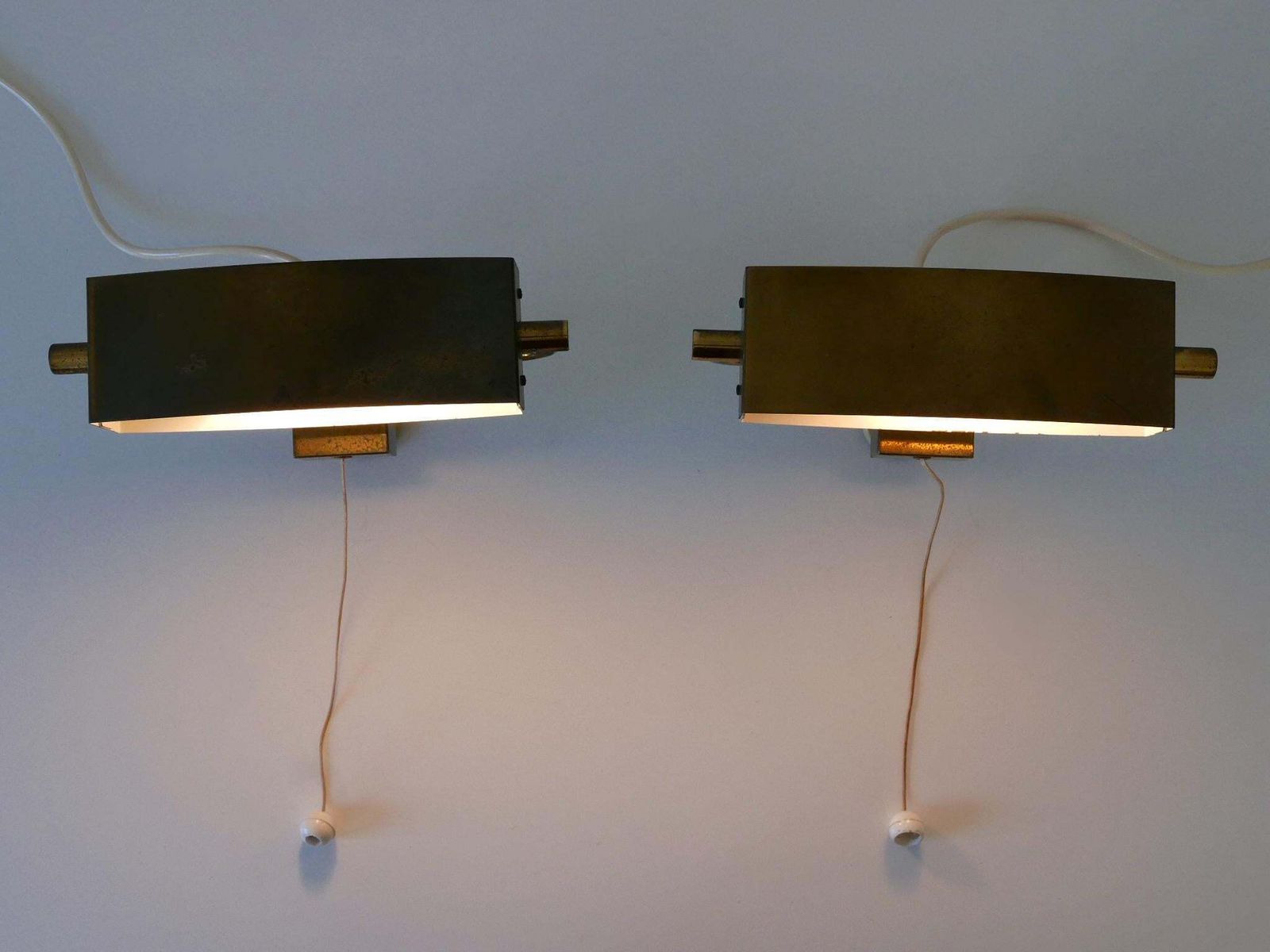 Set Of Two Elegant Mid Century Bed Clamp Sconces By Paul Neuhaus Germany 1950s photo 1718.0