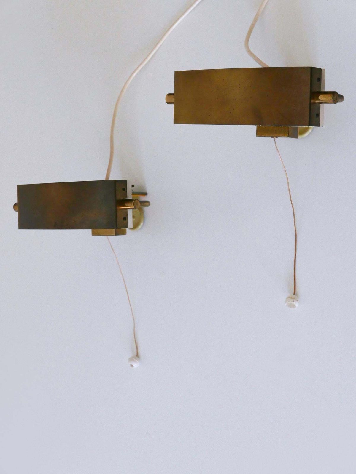 photo for sale Set Of Two Elegant Mid Century Bed Clamp Sconces By Paul Neuhaus Germany 1950s