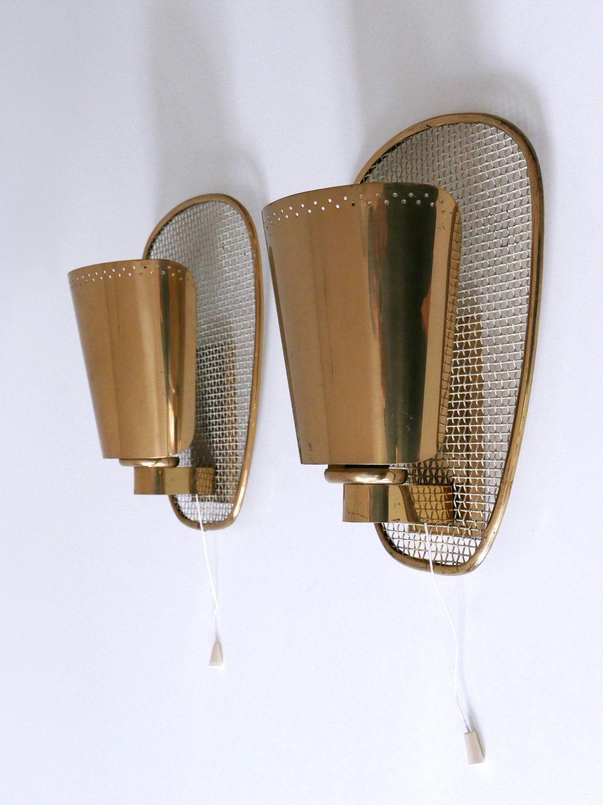 photo for sale Set Of Two Rare & Highly Decorative Mid Century Modern Sconces Germany 1950s