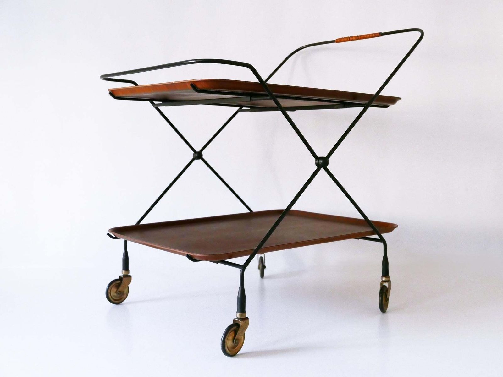 Mid Century Folding Bar Cart Or Trolly By Paul Nagel For Jie Gantofta Sweden photo Furniture