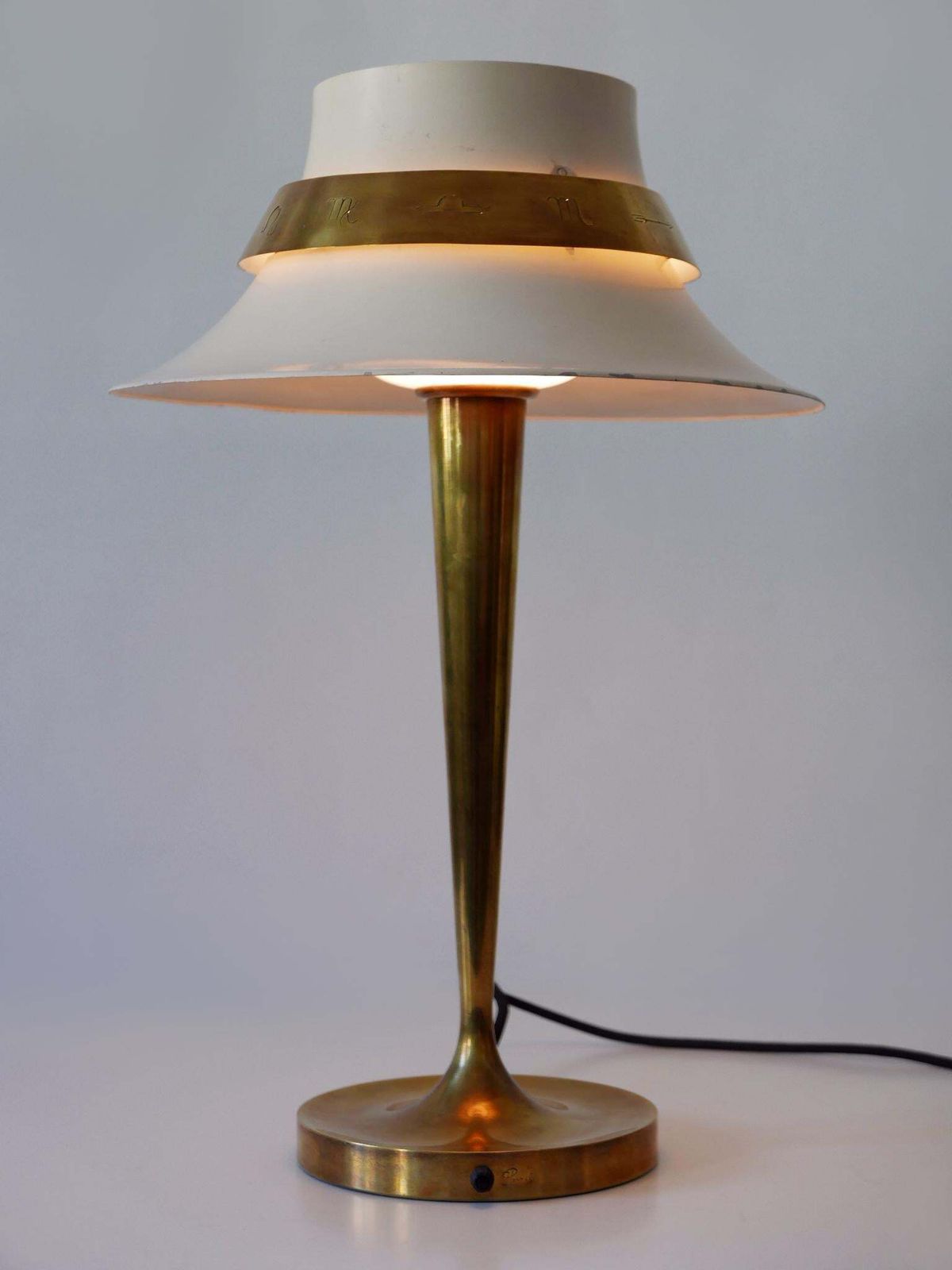 Exceptional Art Deco Zodiac Desk Light Or Table Lamp By Jean Perzel France 1940s photo for sale