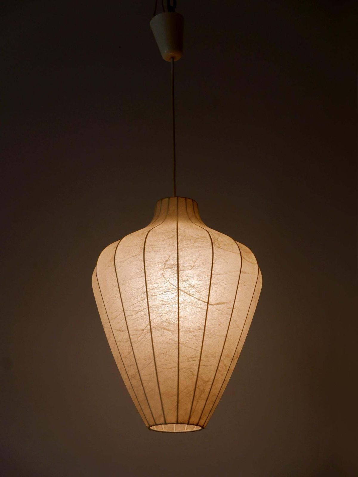 photo buy Rare Mid Century Modern Cocoon Pendant Lamp Or Hanging Light By Goldkant 1960s