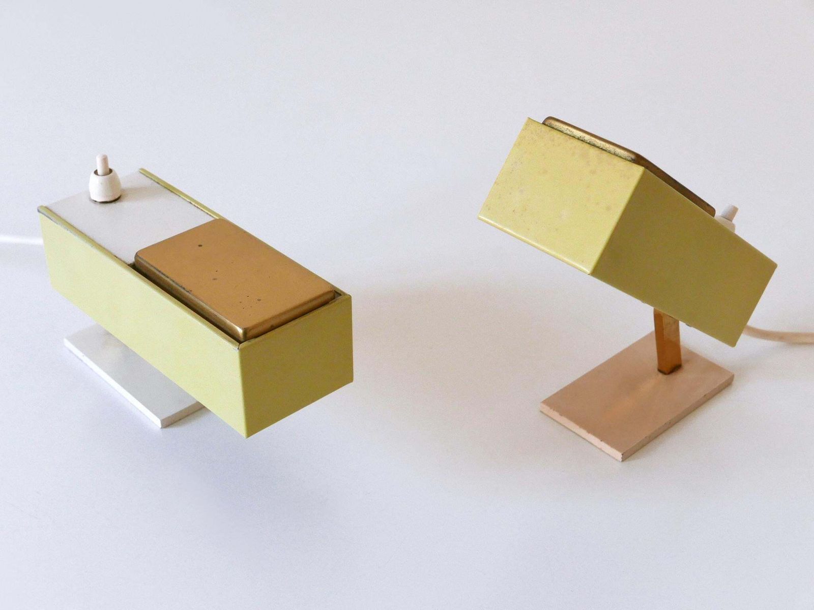 photo furniture Set Of Two Rare & Lovely Mid Century Modern Bedside Table Lamps Germany 1950s