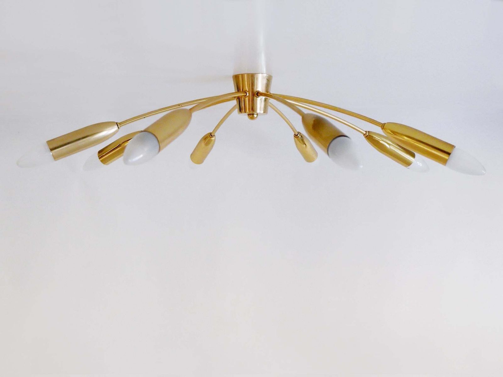 photo for sale Large Eight Armed Mid Century Sputnik Chandelier Or Ceiling Light Germany 1970s