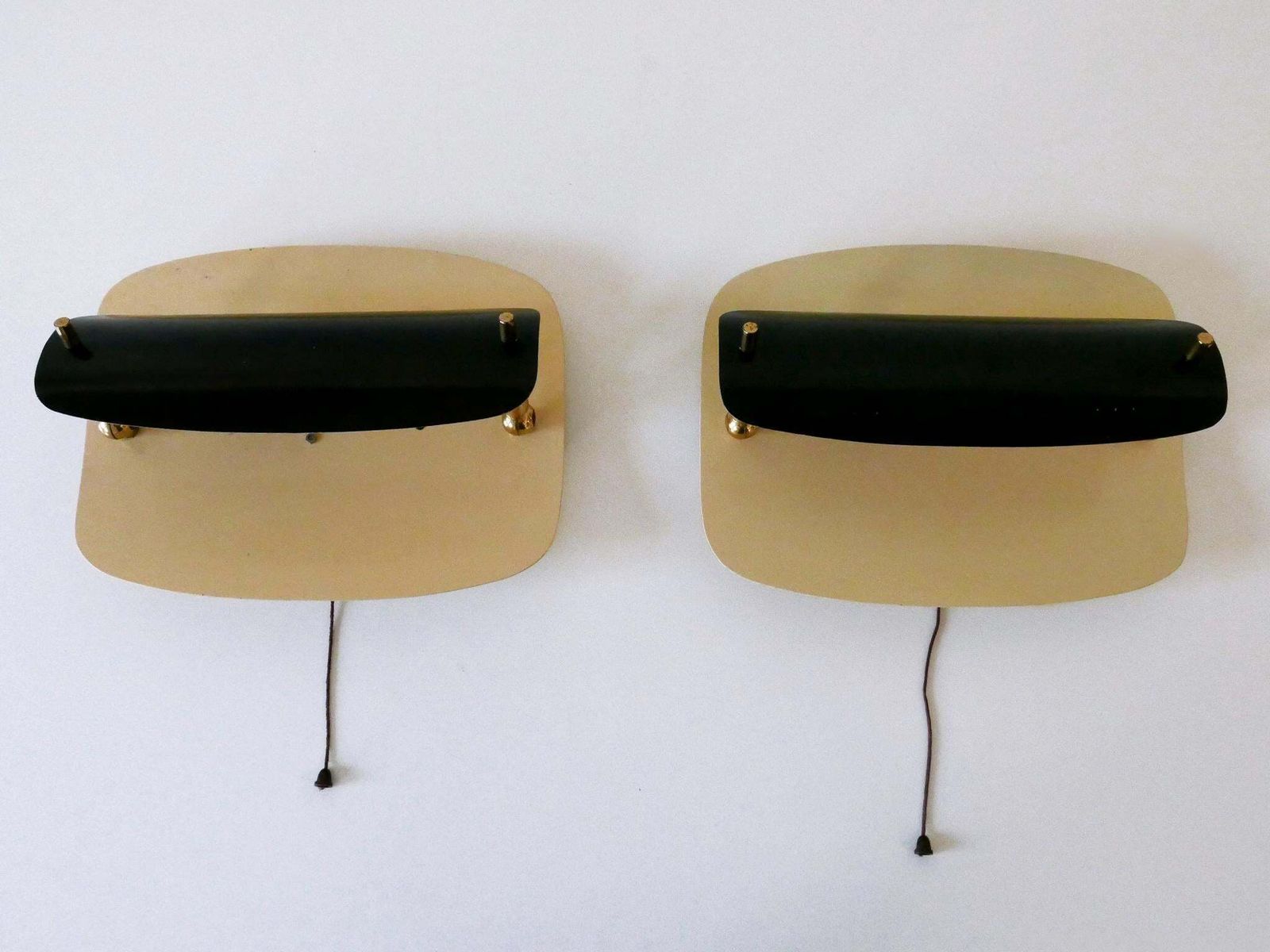 2405.0 Set Of Two Rare & Elegant Mid Century Modern Sconces Or Wall Lamps Germany 1960s photo