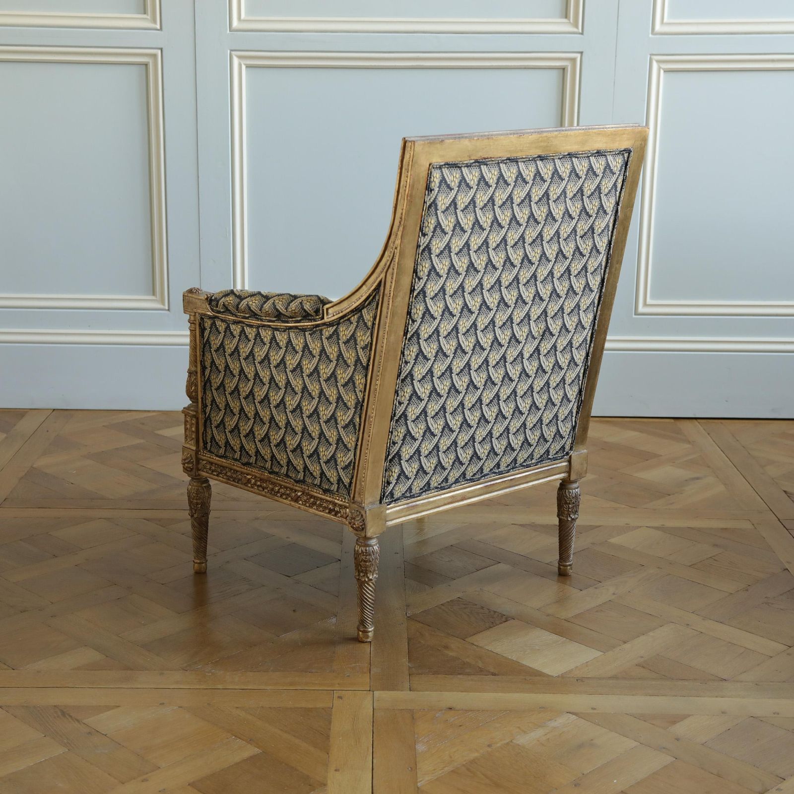 Louis XVI Jacob Style Giltwood Bergere Made By La Maison London photo vinterior