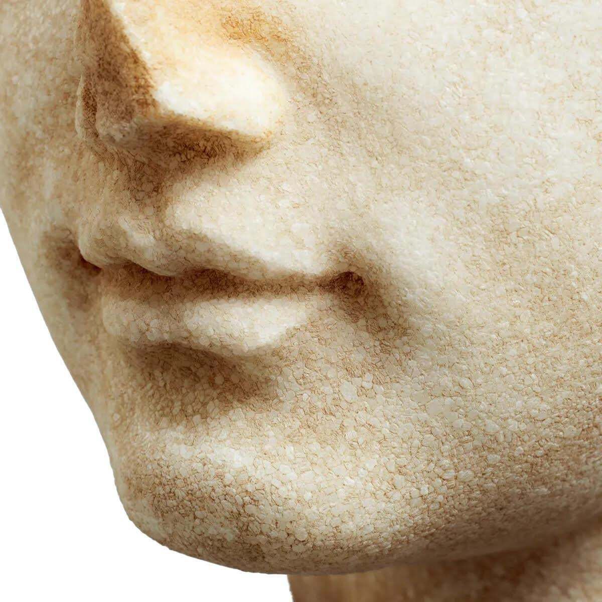 Marble Bust Of A Young Roman Man, Patinated Marble, Contemporary Work. photo vinterior