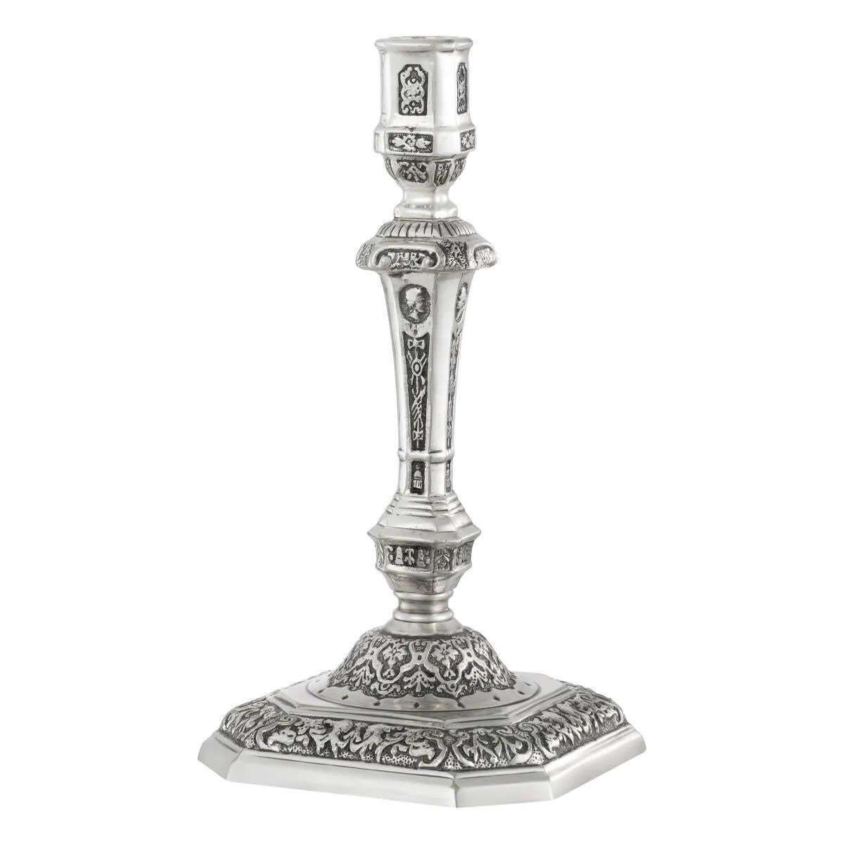 Pair Of Silver Plated Candlesticks, Regency Style, Contemporary Work. photo furniture