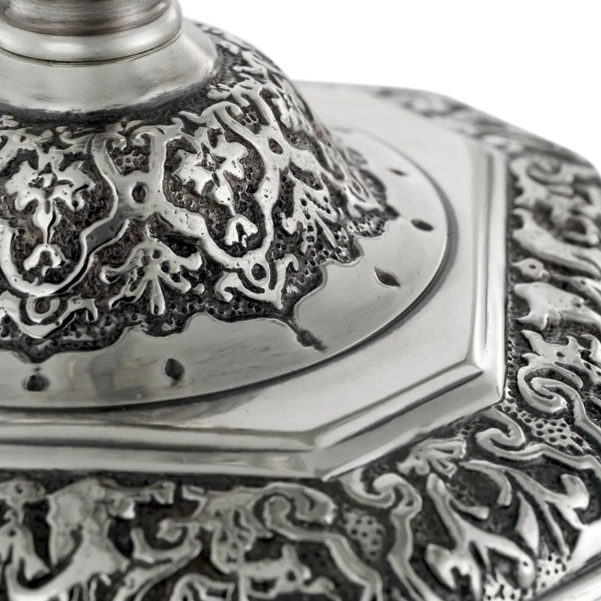 Pair Of Silver Plated Candlesticks, Regency Style, Contemporary Work. photo 1427.58