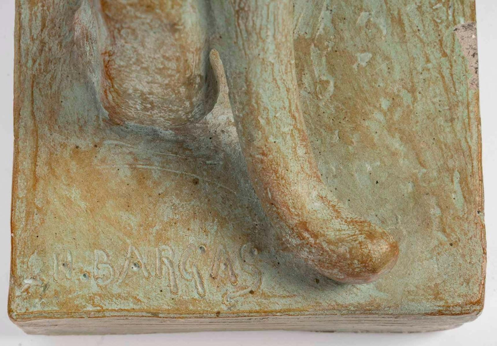 photo furniture Terracotta Sculpture Of A Lioness, Signed Henri Bargas, 20th Century.