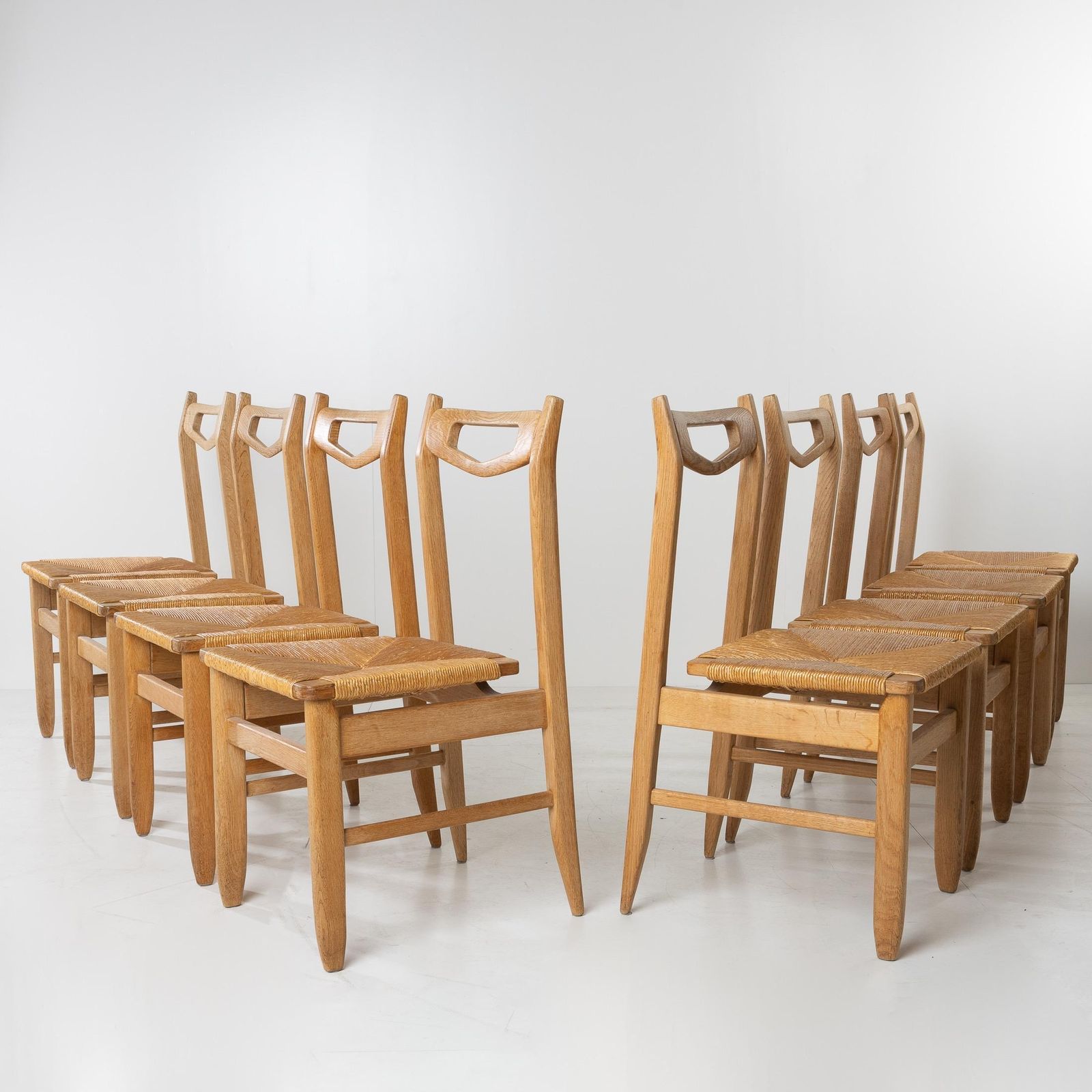 Benoît, Set Of 8 Dining Chairs By Robert Guillerme & Jacques Chambron, France photo for sale