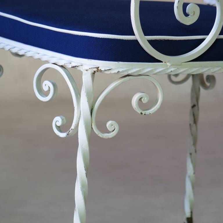 Set Of Six Wrought Iron Armchairs, France, 1940s photo vintage