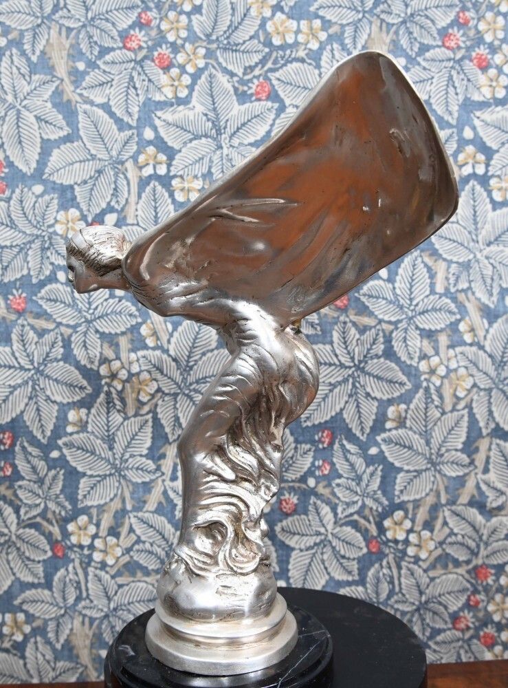 photo vinterior Art Nouveau Silver Spirit Bronze Statue Flying Lady