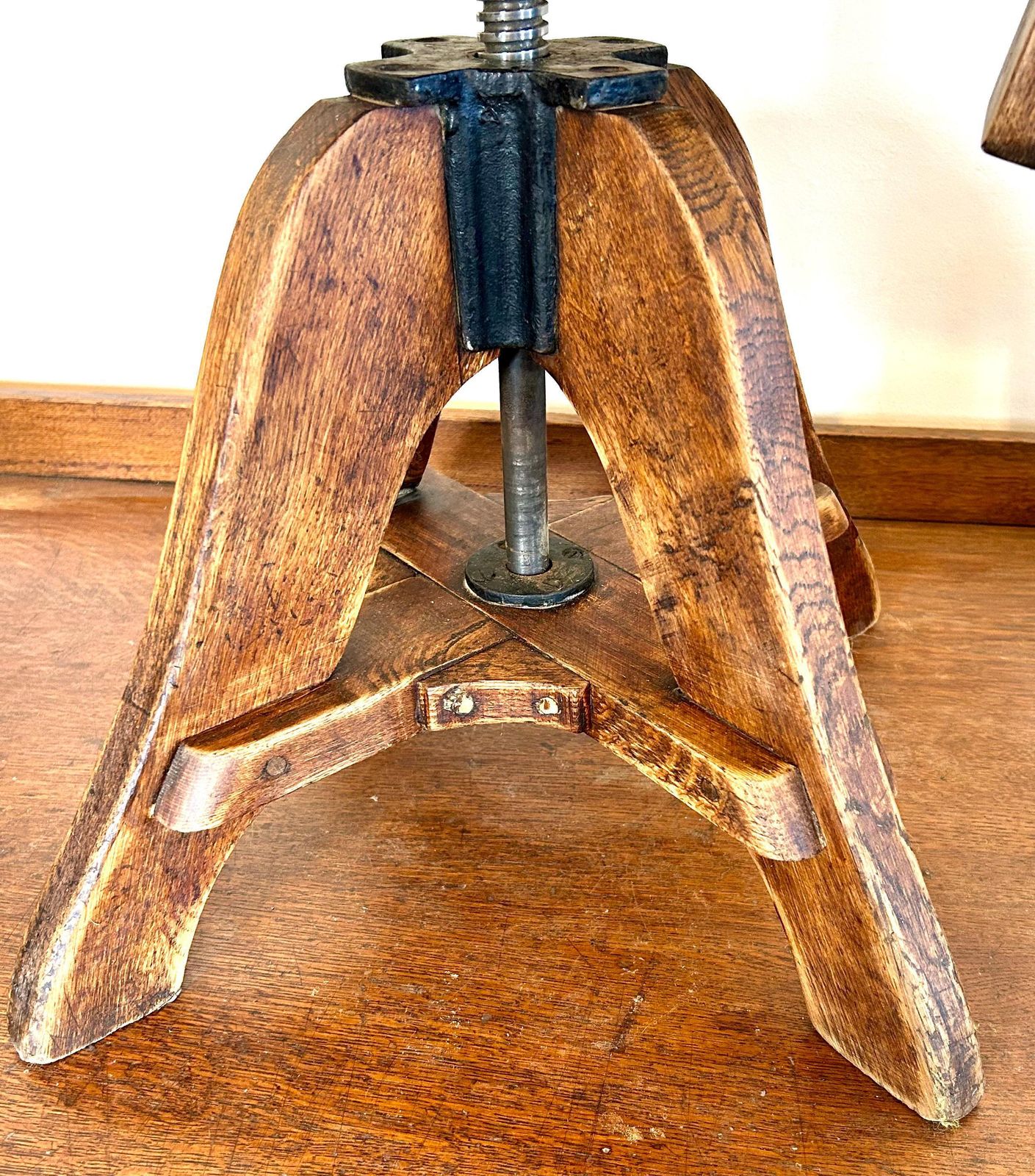 photo furniture Antique Glenister Swivel Office Chair Wooden Desk Architect Draughtsman's Factory Metal Vintage Retro Industrial Machinist