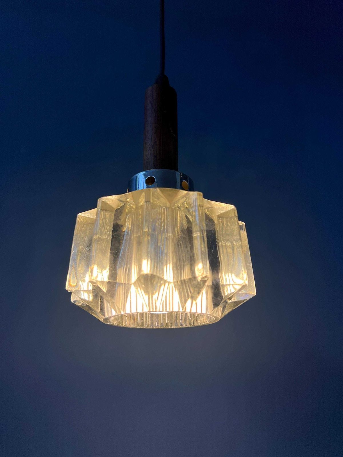 Small Mid Century Crystal Glass Pendant Lamp photo Lighting
