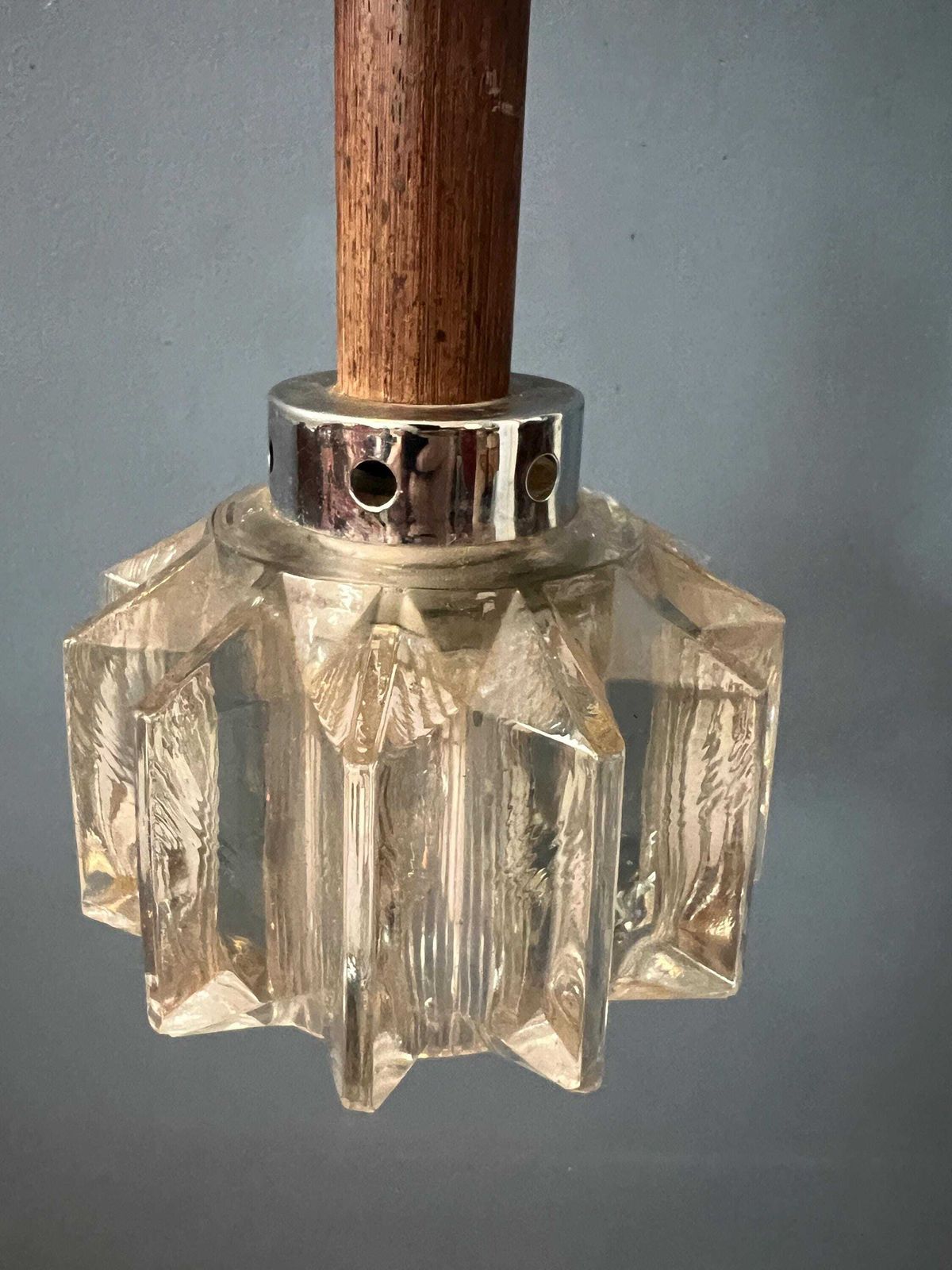 photo furniture Small Mid Century Crystal Glass Pendant Lamp