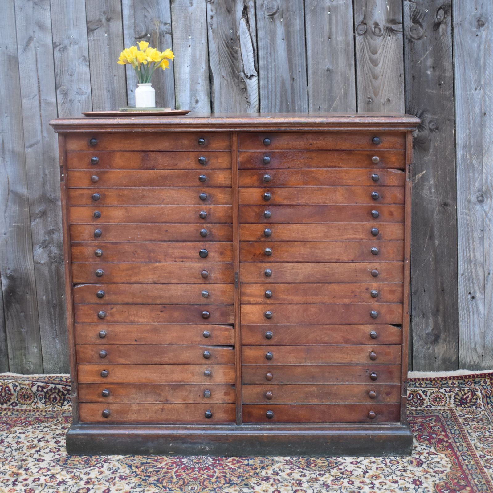 Antique Museum Butterfly Moth Specimen Artist Collector Mahogany Bank Of Drawers photo Furniture