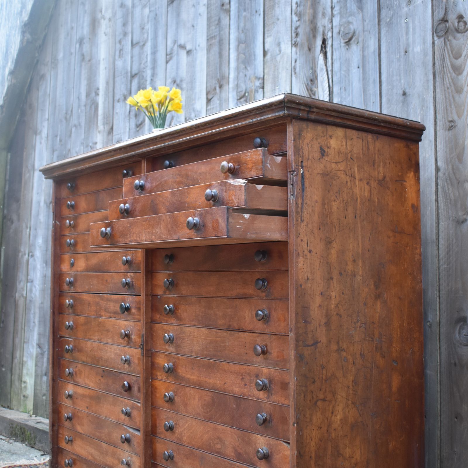 Antique Museum Butterfly Moth Specimen Artist Collector Mahogany Bank Of Drawers photo 1595.0